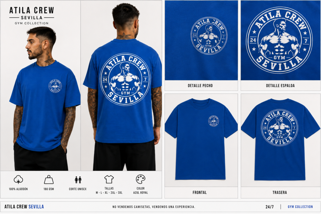 CAMISETA ATILA CREW GYM - MODELO 1